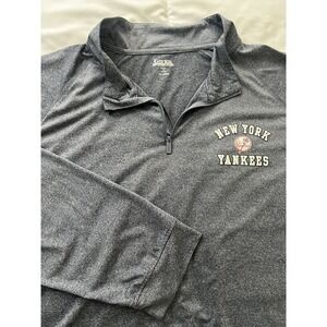 Stitches New York Yankees Quarter Zip Pullover‎ 3XL Gray MLB (169)